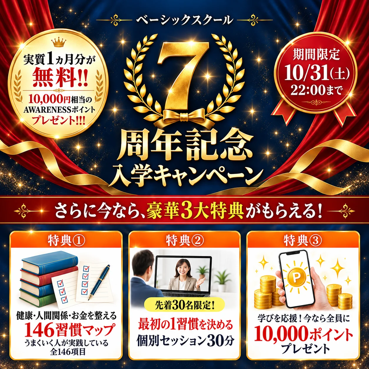 ベーシックスクール7周年記念 入学キャンペーン
