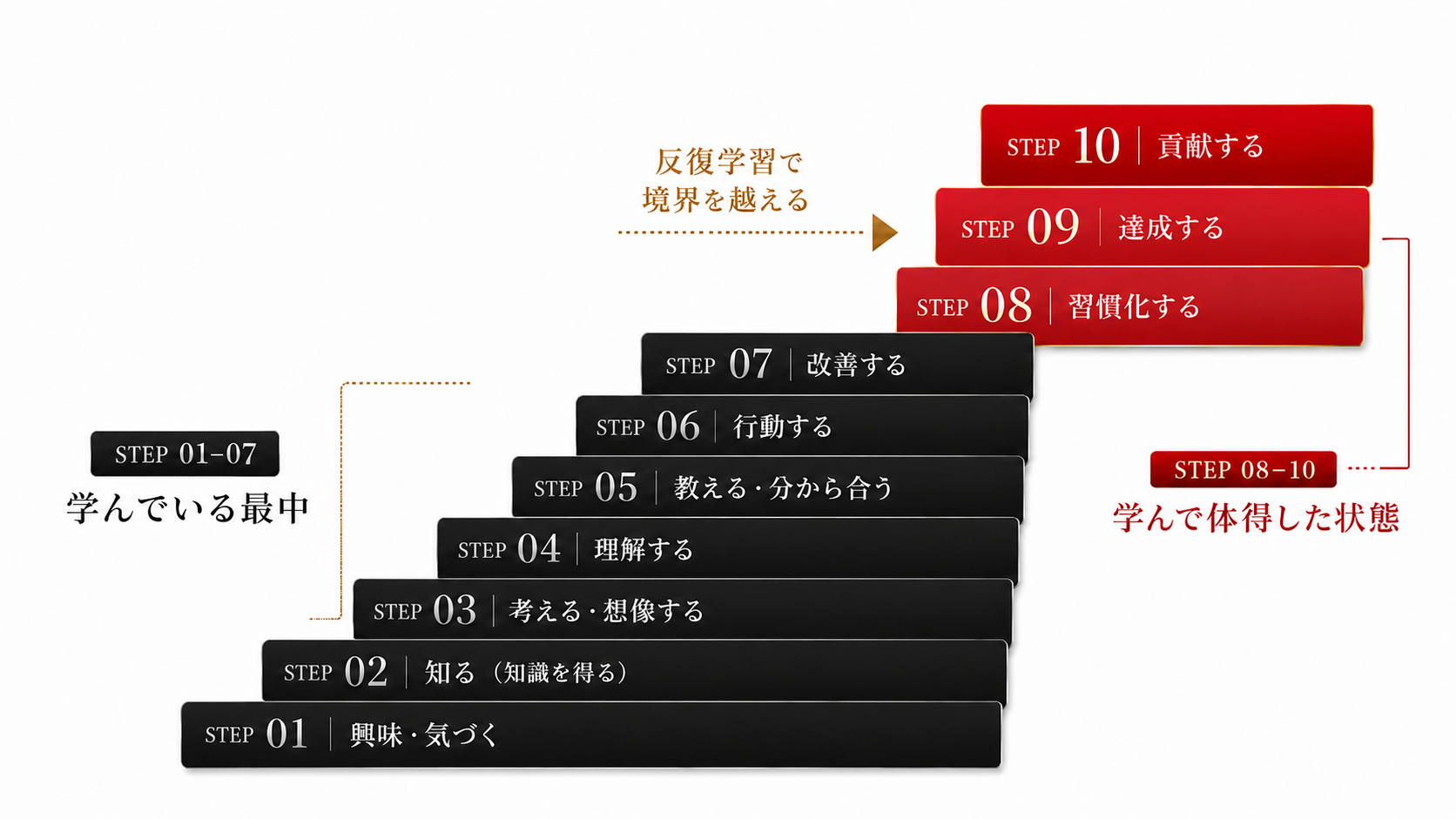 興味と気づきから貢献まで、反復学習で進む10ステップ