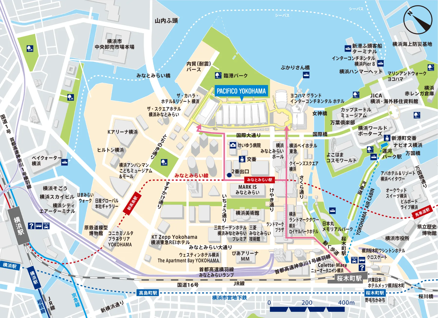 パシフィコ横浜周辺マップ